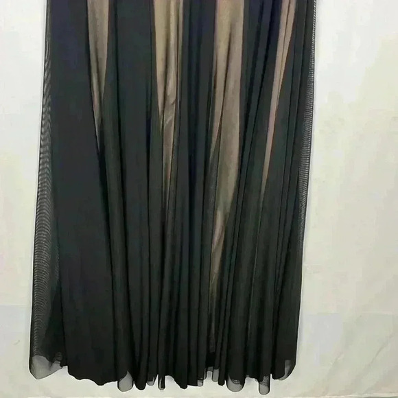 Onyx Noir Womens Formal Dress Black 14 Vintage  Maxi Fitted Avant Garde Glam EUC - Picture 4 of 14